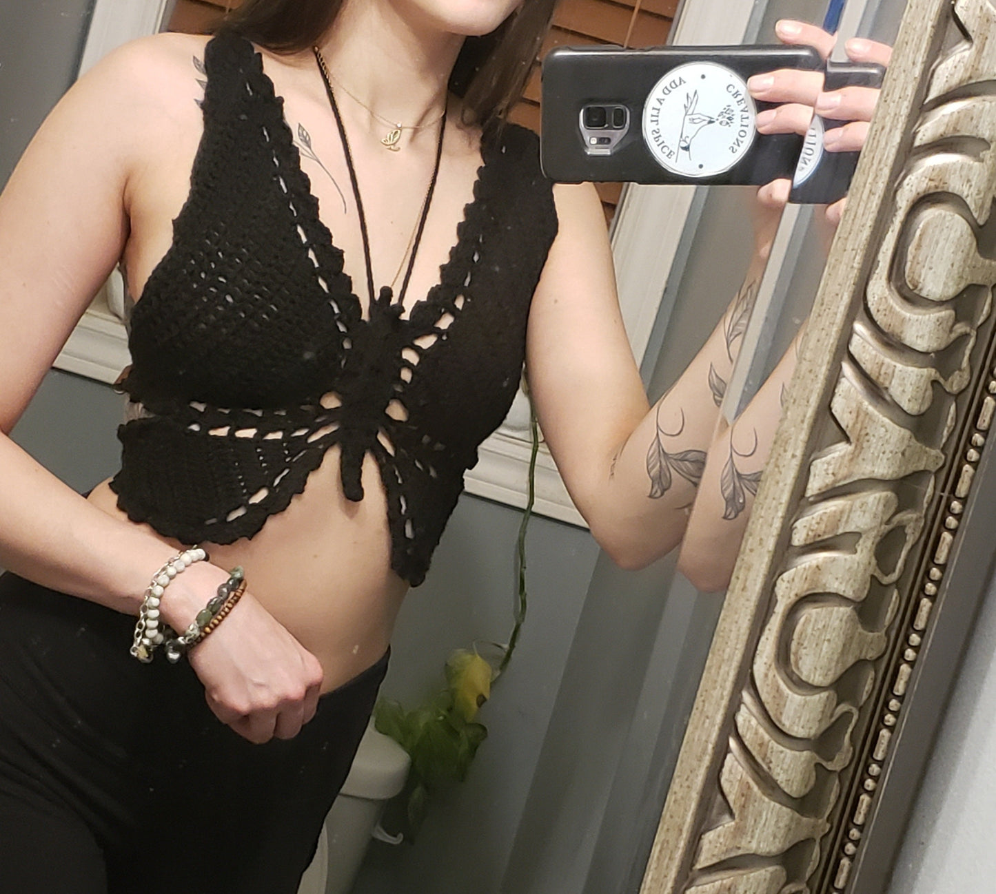 Butterfly Top / Custom Crochet Butterfly Top With Sleeves / Multicolored Crochet Backless Festival Top / Bustier Top / Y2K Summer Top