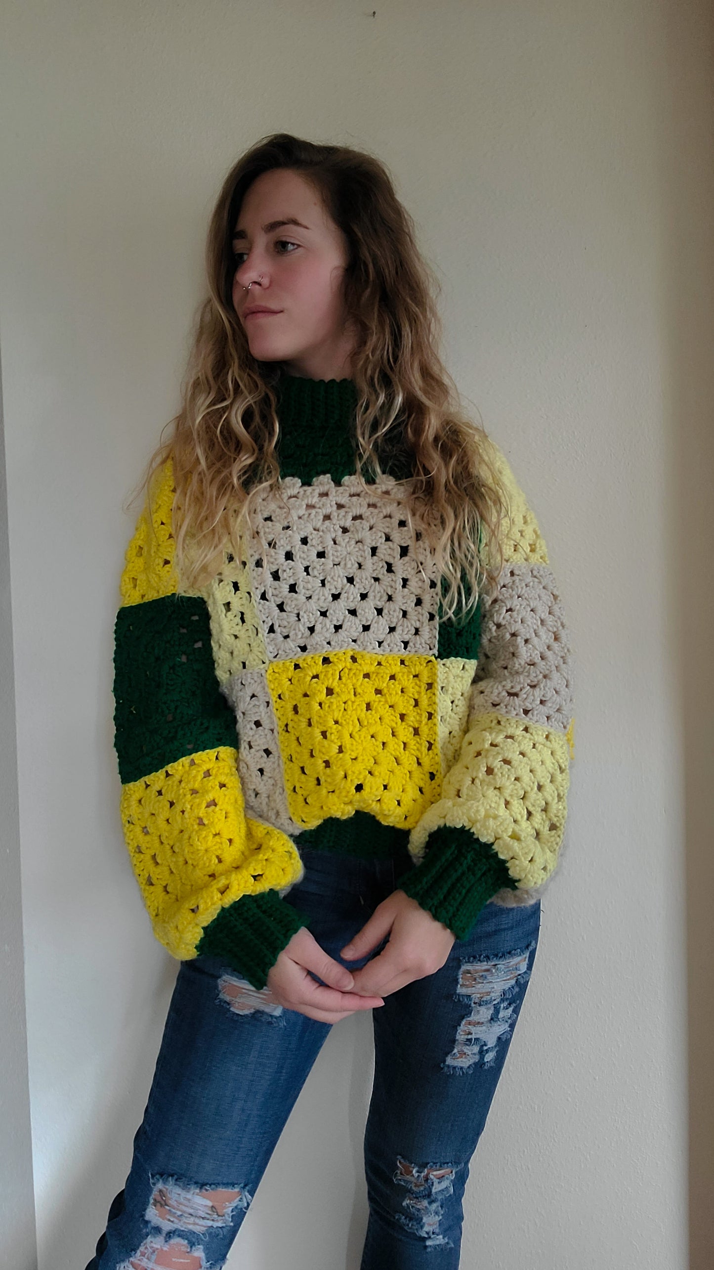 Rory's Made-To-Measure Granny Square Sweater PATTERN/ Unisex Crochet Granny Square Pullover Pattern/ Crochet Sweater Pattern / Size Inclusive Crochet Pullover Pattern