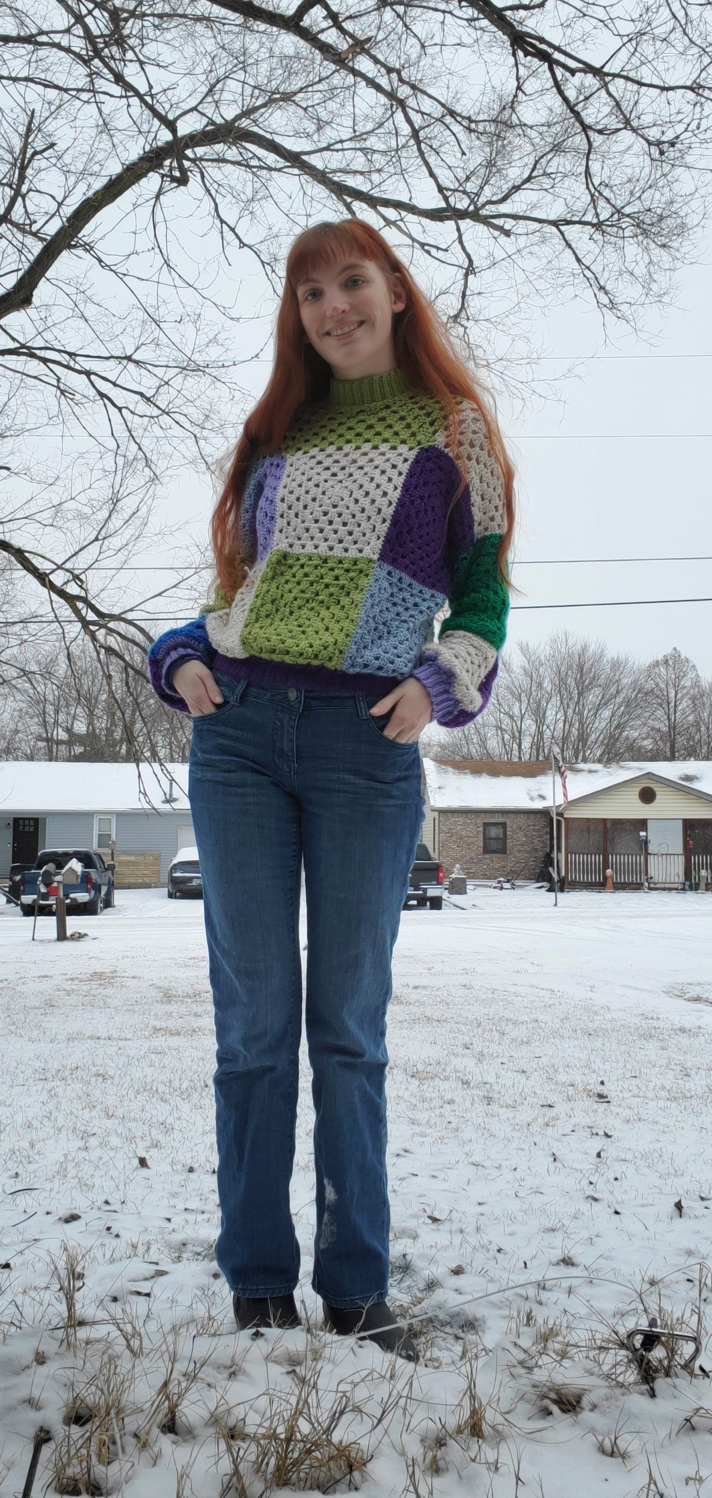 Rory's Made-To-Measure Granny Square Sweater PATTERN/ Unisex Crochet Granny Square Pullover Pattern/ Crochet Sweater Pattern / Size Inclusive Crochet Pullover Pattern