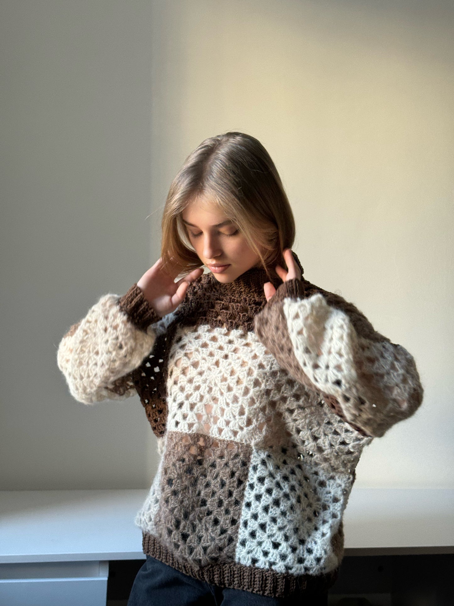 Rory's Made-To-Measure Granny Square Sweater PATTERN/ Unisex Crochet Granny Square Pullover Pattern/ Crochet Sweater Pattern / Size Inclusive Crochet Pullover Pattern