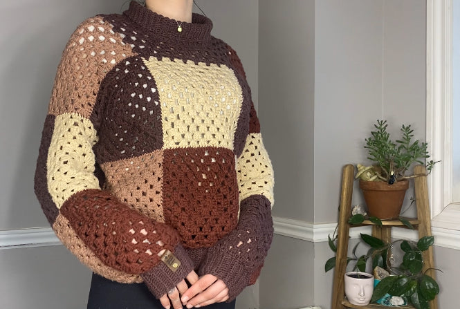 Rory's Made-To-Measure Granny Square Sweater PATTERN/ Unisex Crochet Granny Square Pullover Pattern/ Crochet Sweater Pattern / Size Inclusive Crochet Pullover Pattern