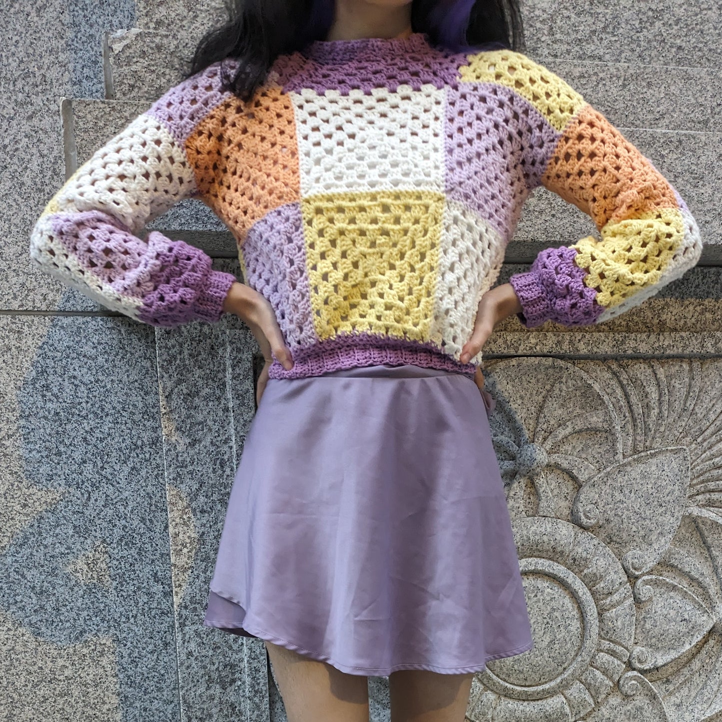 Rory's Made-To-Measure Granny Square Sweater PATTERN/ Unisex Crochet Granny Square Pullover Pattern/ Crochet Sweater Pattern / Size Inclusive Crochet Pullover Pattern