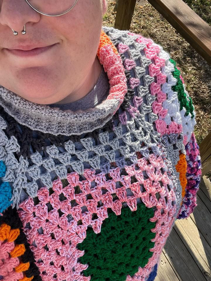 Rory's Made-To-Measure Granny Square Sweater PATTERN/ Unisex Crochet Granny Square Pullover Pattern/ Crochet Sweater Pattern / Size Inclusive Crochet Pullover Pattern