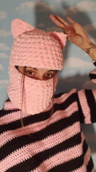 Fuzzy & Warm Crochet Bear Balaclava PATTERN / Bunny Balaclava With Ears / Cat Balaclava With Piercing / Adult Unisex Kitty Winter Ski Mask