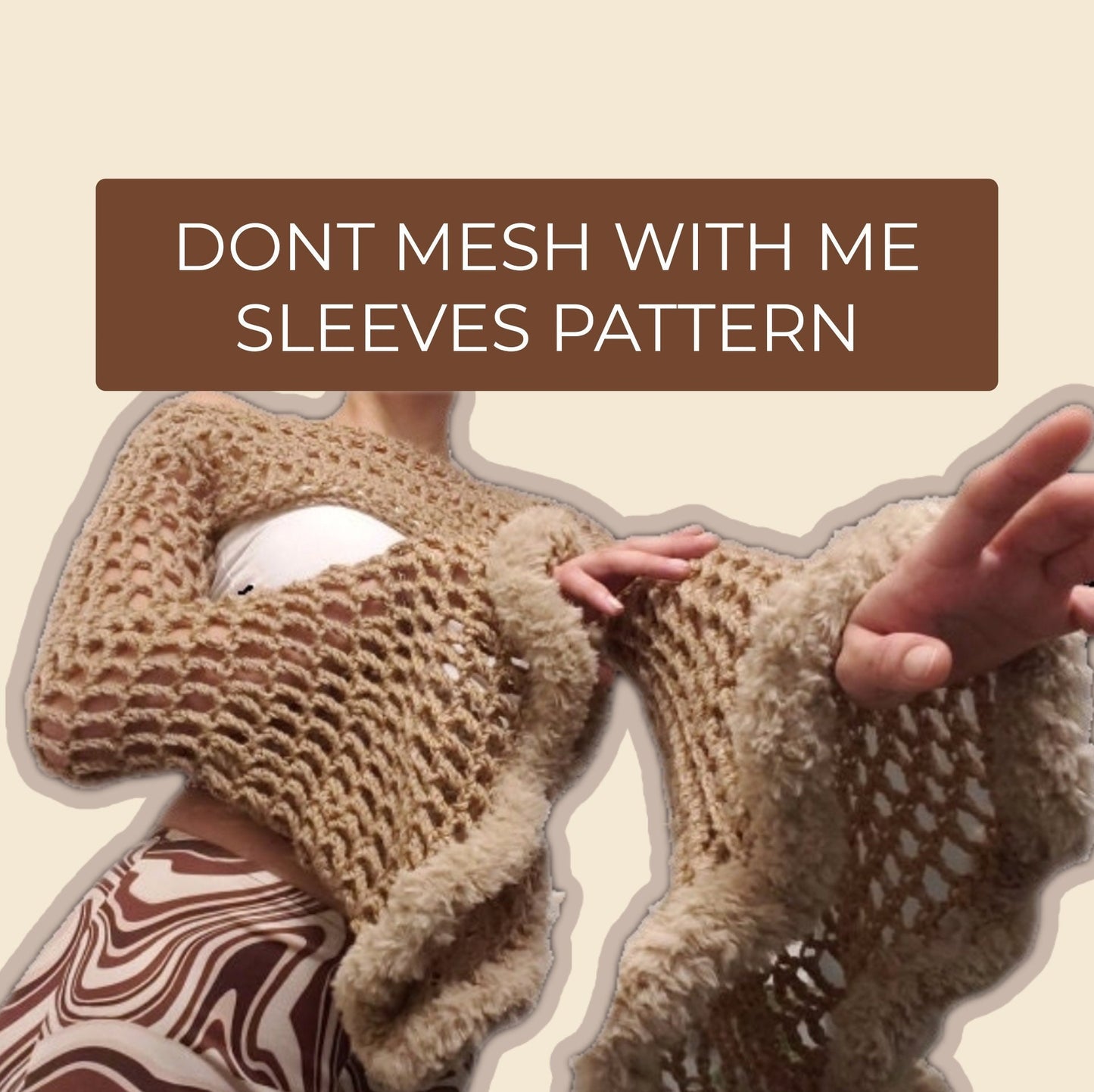 Don't Mesh With Me Sleeves PATTERN / Made-To-Measure Crochet Mesh Sleeves Pattern / Cropped Crochet Sleeves Pattern / Crochet Shrug Pattern